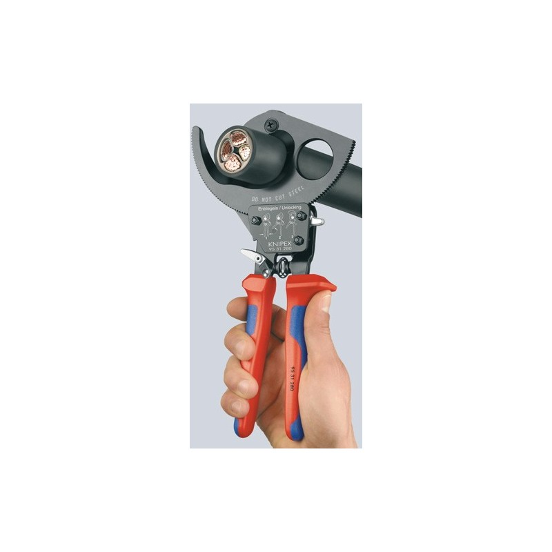 Handgreep van het vaste been met steunvlak voor tijdens het snijden