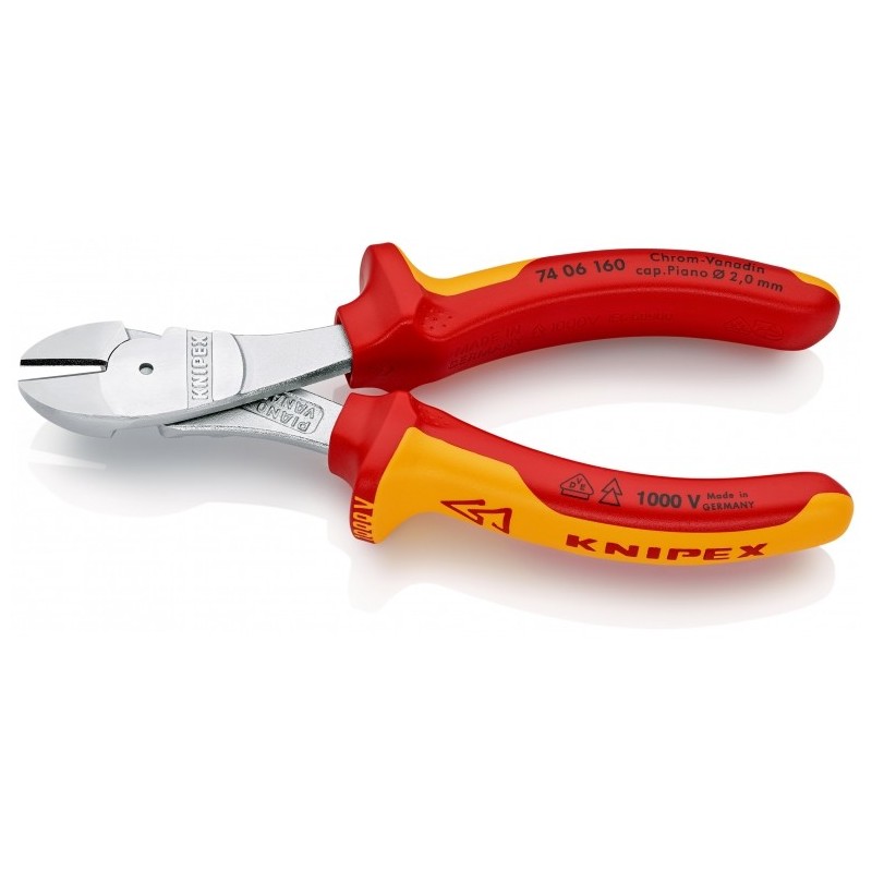 Knipex-Tangen.nl | Kracht-zijsnijtang 74 06 160 VDE KNIPEX | 74 06 160