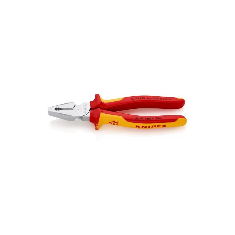 Knipex-Tangen.nl | Kracht-Kombitang 02 06 180 VDE KNIPEX | 02 06 180
