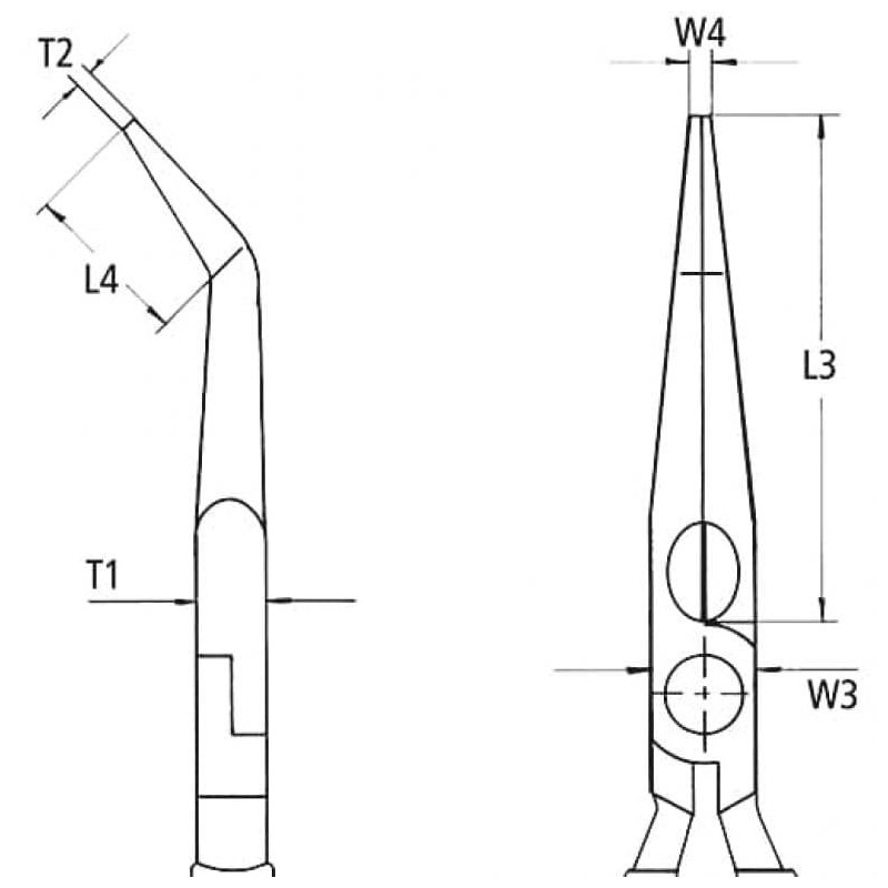 Precisietangen voor zeer fijne montage-, buig- en justeerwerkzaamheden