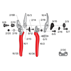 Knipex-Tangen.nl | FELCO 16 linkshandige snoeischaar-compact | FELC... Knipex-Tangen.nl | FELCO 16 linkshandige snoeischaar-compact | FELC...
