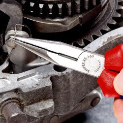 Geschikt voor fijnere grijp- en knipwerkzaamheden Vlakronde, lange, spits toelopende bekken.