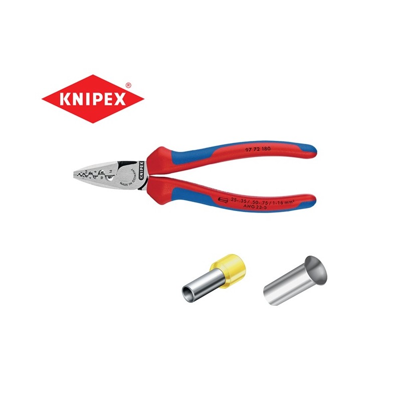 Knipex-Tangen.nl | Adereindhuls krimptang 97 72 180 KNIPEX | 97 72 180