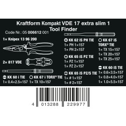 Wera & Knipex 17-delige VDE set-Toolfinder 403288229977 05006612001