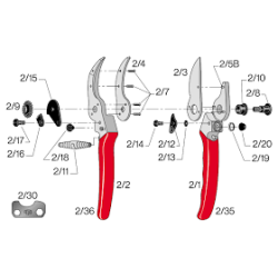 FELCO 2/90 Reparatieset bout en moer voor Felco 2 snoeischaar