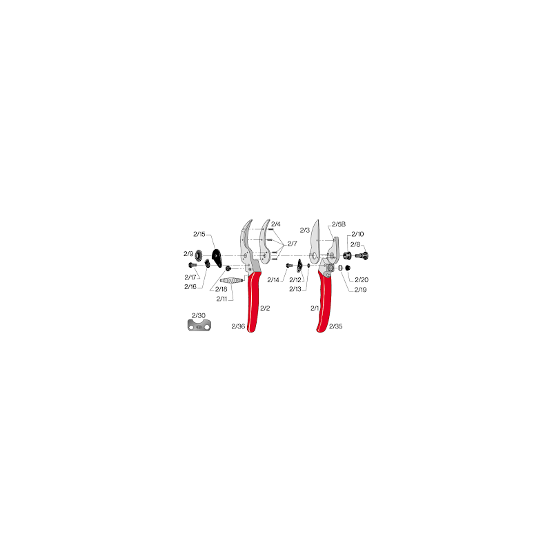 FELCO 2/90 Reparatieset bout en moer voor Felco 2 snoeischaar