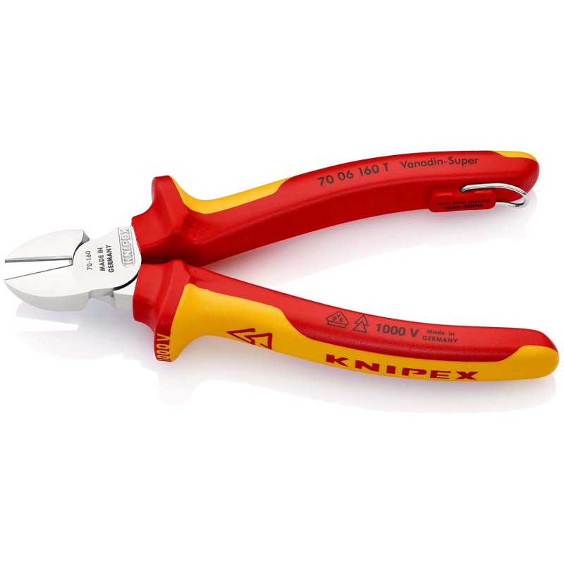Knipex-Tangen.nl | Zijsnijtang 70 06 160 T VDE KNIPEX met bevestigi...