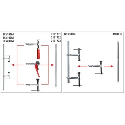 BESSEY Glijbeugel 3101337 met hefboomgreep voor profielmaat SLV