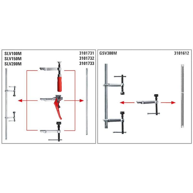 BESSEY Glijbeugel 3101337 met hefboomgreep voor profielmaat SLV