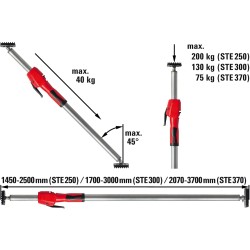 Bessey Plafondstempel 300 cm met pompgreep 2x