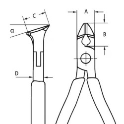 KNIPEX Elektronica-voorsnijtang met schuine kop