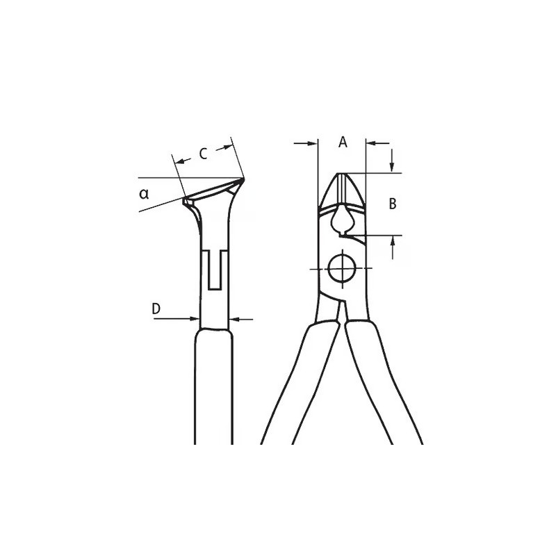 KNIPEX Elektronica-voorsnijtang met schuine kop