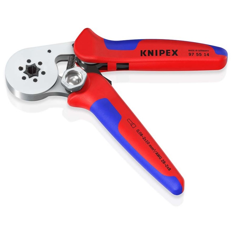 Krimptang zij-invoering 6-kant 97 55 14 KNIPEX-Verchroomd